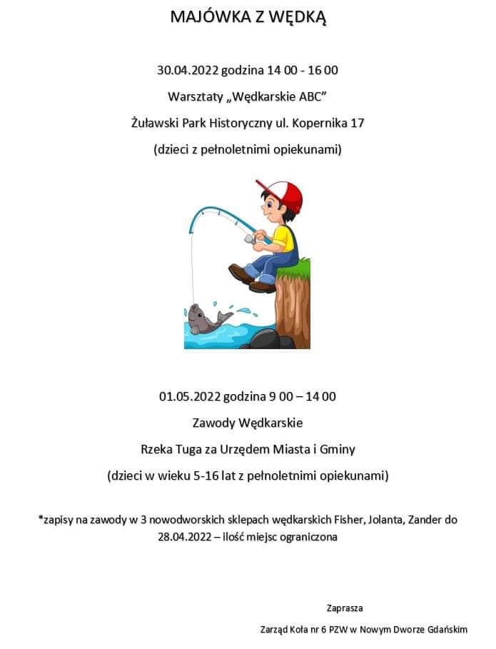 plakat - zaproszenie na&nbsp;wędkarską majówkę 