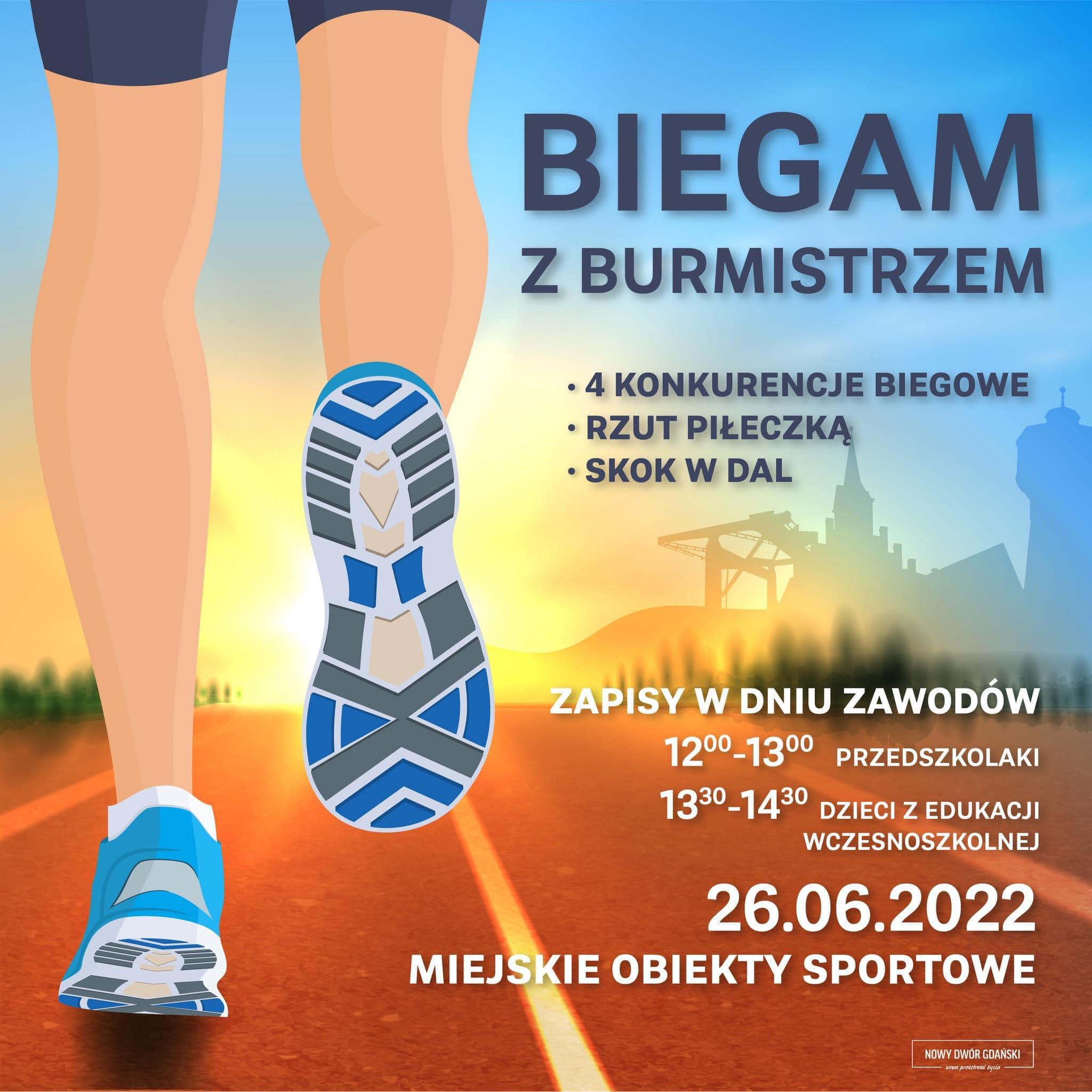 Plakat o wydarzeniu Biegam z Burmistrzem 