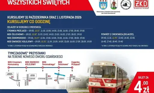 Zdjęcie do ŻKD z kursami na cmentarz - 31 października i 1 listopada 