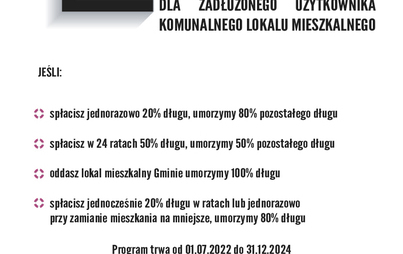 Zdjęcie do Program Oddłużeniowy mieszkań gminnych - PRZECZYTAJ! 